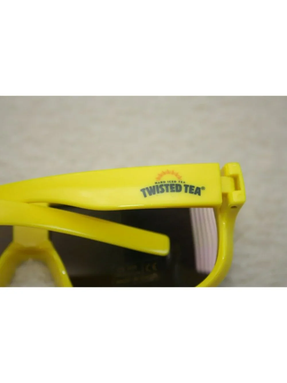 Twisted Tea Unisex UV400 Sunglasses Yellow Plastic Frame Fun Logo Design New